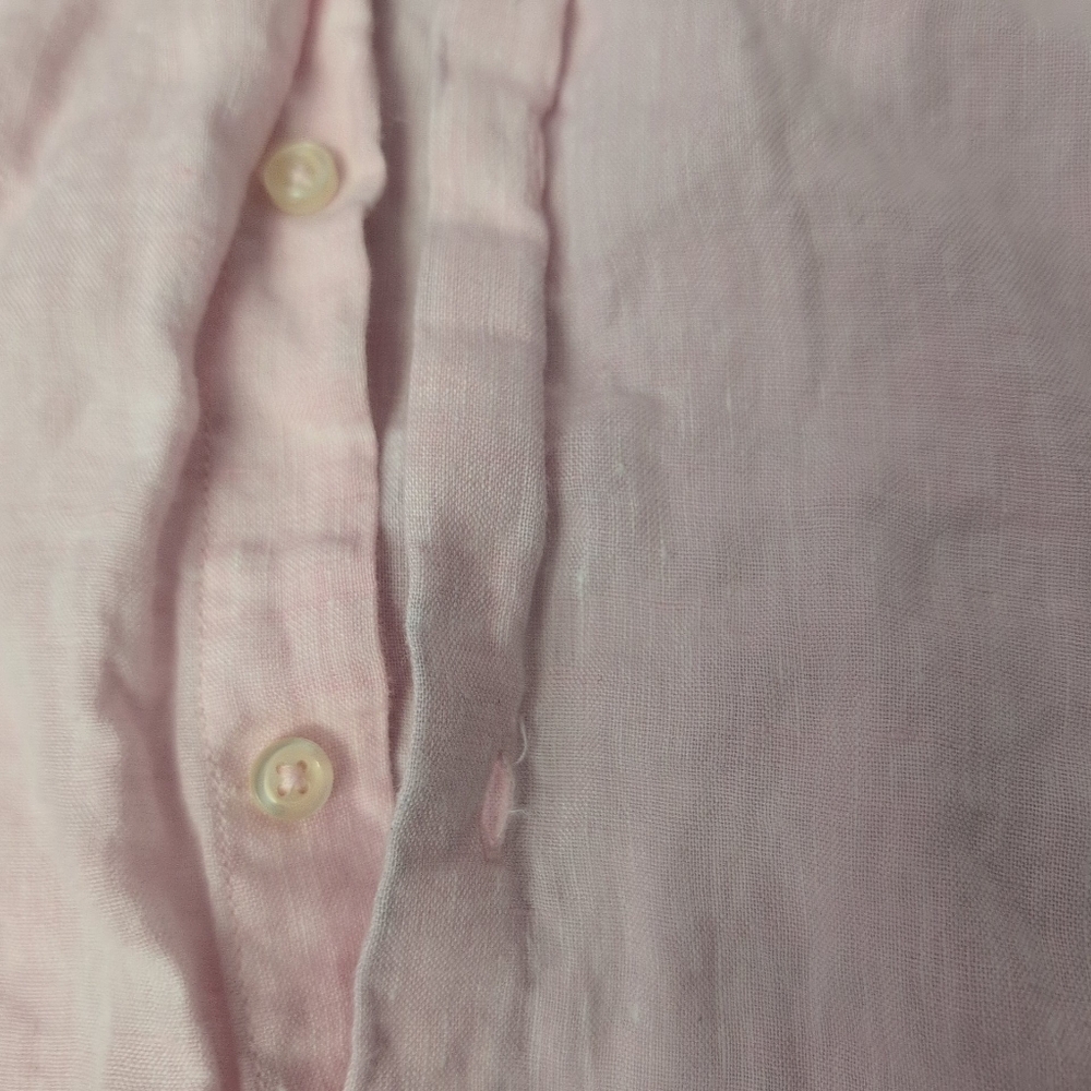 Porter & Ash Men's Pink Linen Shirt Medium - Picture 3 of 9